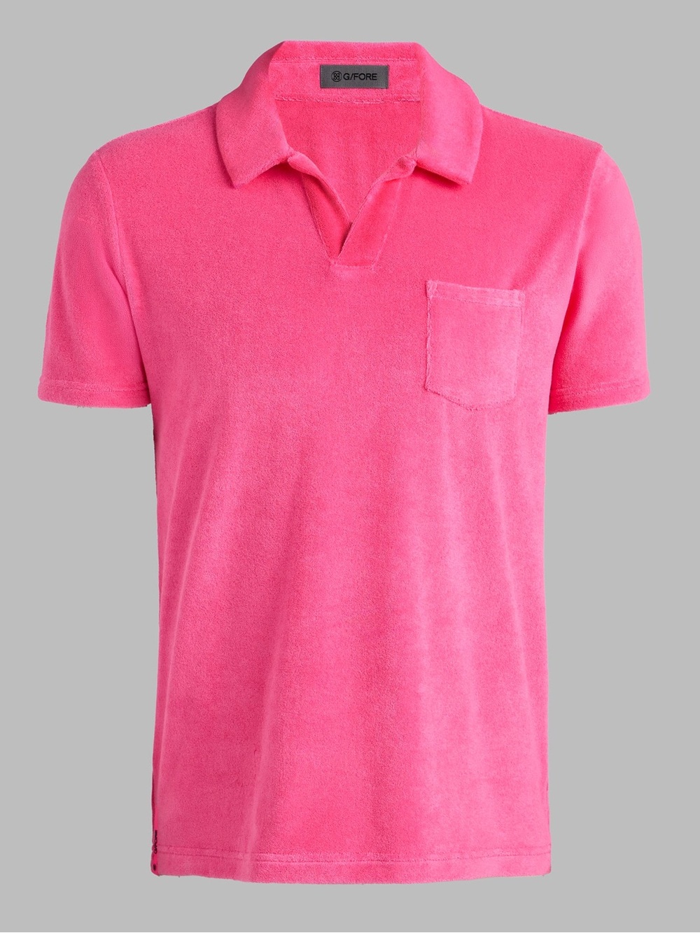 G/FORE Men’s Hot Pink Terry Polo with Chest Pocket